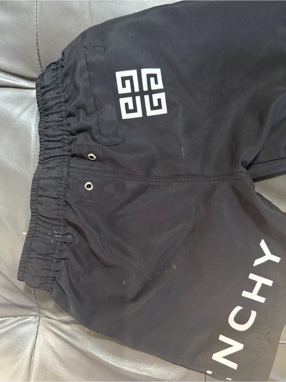 Givenchy Black Swim Trunks with White Logo